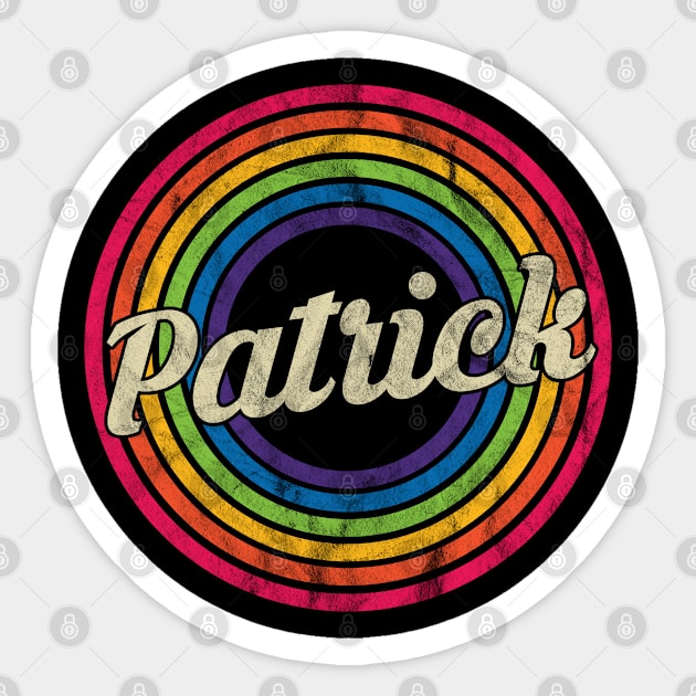 Patrick - Retro Rainbow Faded-Style Sticker by MaydenArt